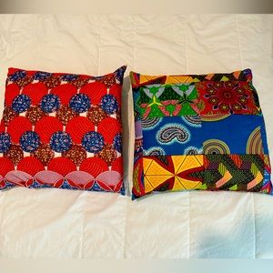 African waxed dutch texture throw pillows. UPDATED